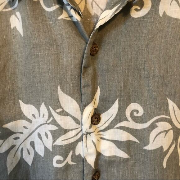 Vintage Tommy Bahama 100% Linen Hawaiian Shirt Men's Medium Dad Grandpa Vacation - Picture 4 of 9